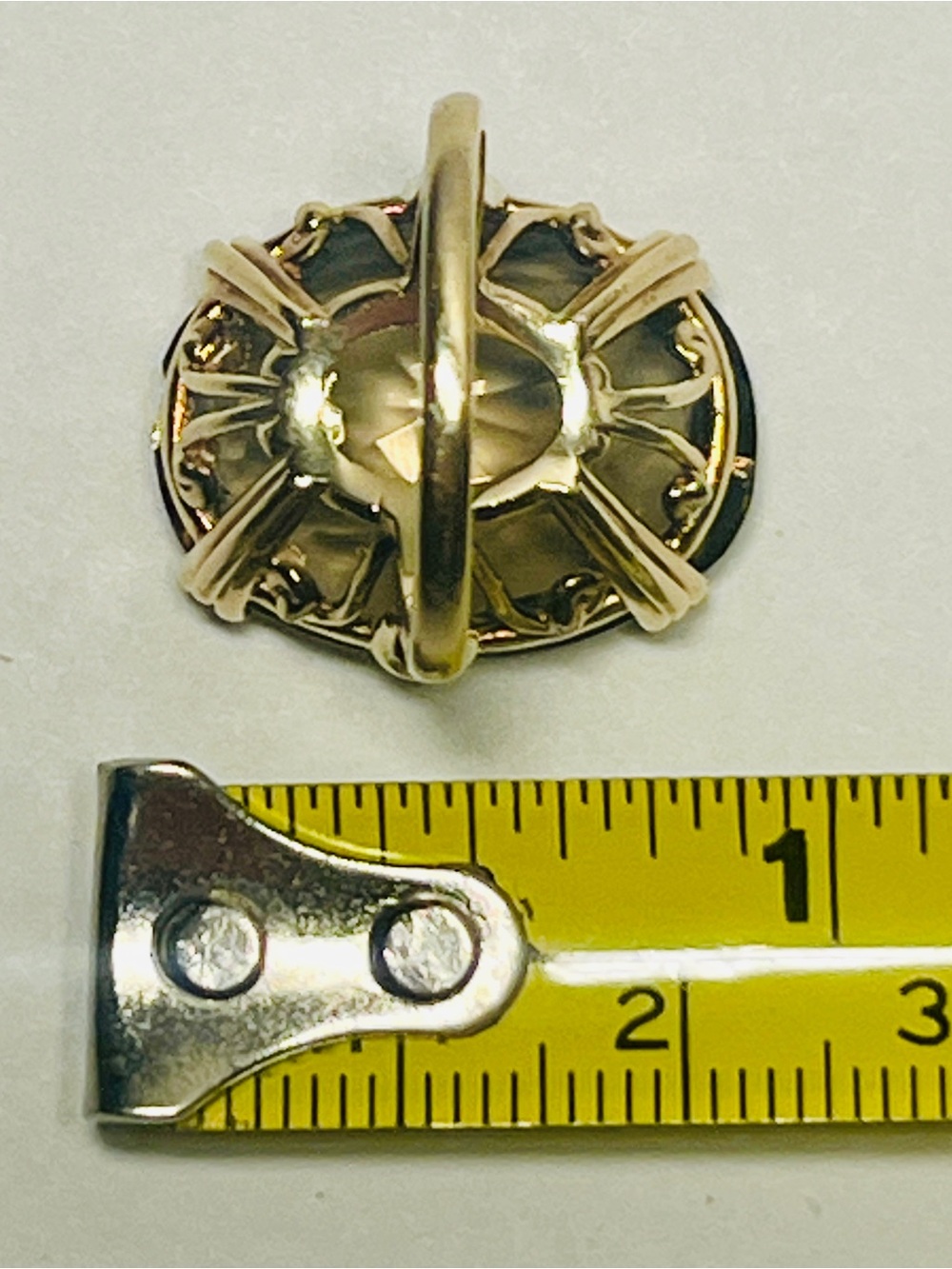14k Gold Brilliant-Cut Smoky Quartz Estate Vintage Cocktail Ring, Size 7 1/4 - Picture 14 of 15